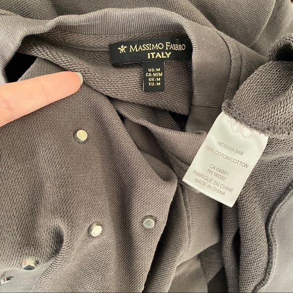 Italian S/M Luxury Sweatshirt Dress Silver Studded - Picture 2 of 8